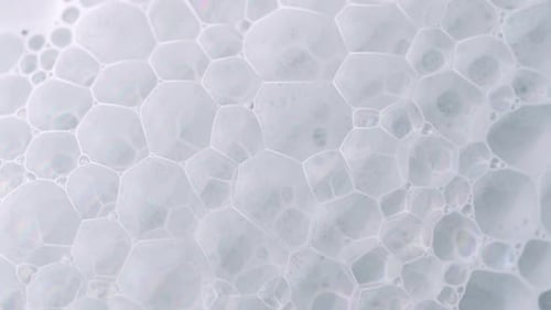 Close Up View of Iridescent Soap Bubbles
