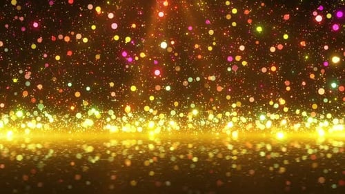 Golden Festive Sparkle Particles Loop Background