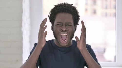 Angry Man Yelling Frustration Close Up