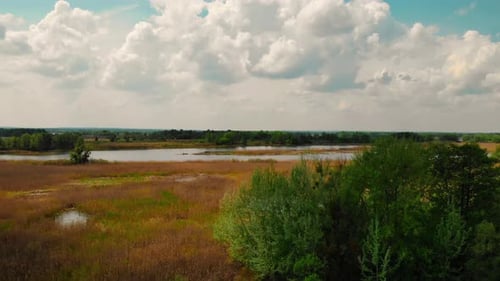 Panorama of the River, Aerial Shot