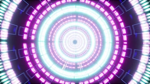 Glow Circle Rotation Tunnel 4K 01