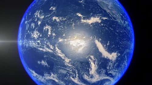 Realistic Earth Zoom Out Clouds Pacific Ocean