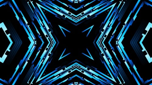 Animated Futuristic Neon Geometric Tunnel Loops