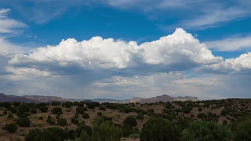 Scenic Landscape of Mountains and Sky with Clouds