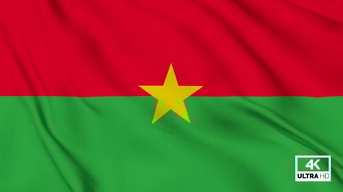 Burkina Faso National Flag Waving Seamless Loop Background