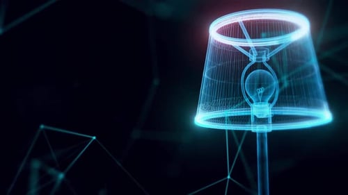 Standing Lamp Light Hologram Close Up Hd