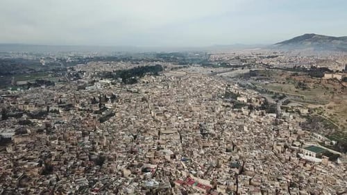 Aerial View of Old Medina in Fes, Morocco