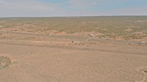 A Highway in New Mexico Along the Desert Landscape of American Country
