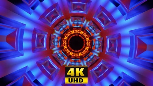 Tunnel Neon Flicker Vj Loop 4K