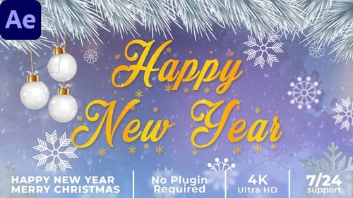 Golden Happy New Year Animated Greeting Card Title Opener