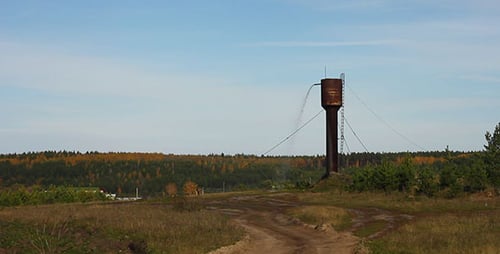 Water Falls From Water Tower
