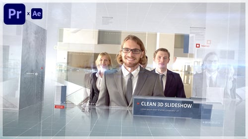 Modern 3D Photo Slideshow with Grid Elements