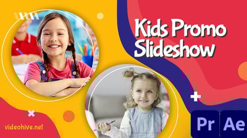 Playful Kids Photo Slideshow with Fluid Shape Animations