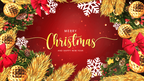 Festive Christmas New Year Sparkling Logo and Text Reveal