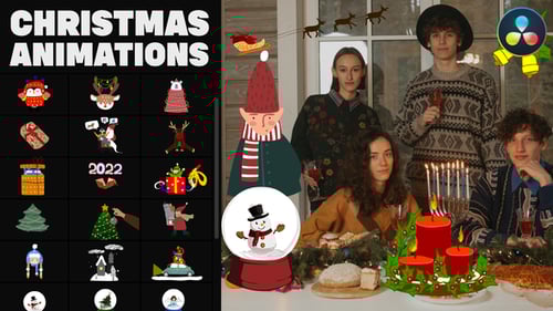 Colorful Christmas Animations for DaVinci Resolve