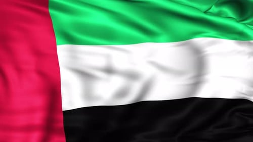 Realistic United Arab Emirates Flag Waving Seamlessly