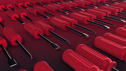 A Lot Of Red Screwdrivers In A Row Hd
