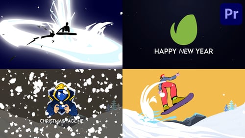 Snowboard-Logo-Paket | Premiere Pro MOGRT