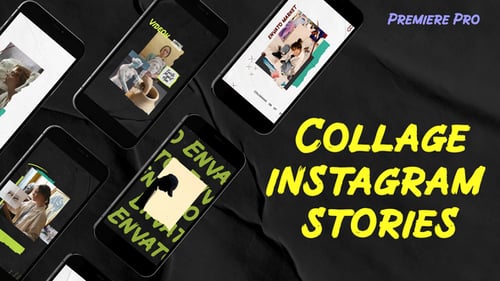 Dynamic Collage Instagram Stories Template with Artistic Paper Effects