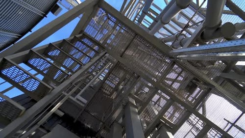 Steel construction of modern factory