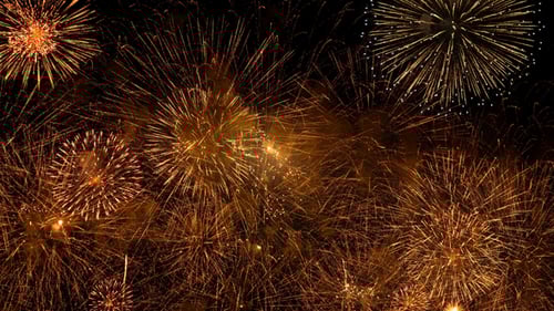 Colorful Fireworks Exploding in the Night Sky