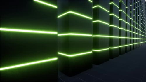 Ar Technology Data Center Digital Design Concept Augmented Reality Vr Software Green Led