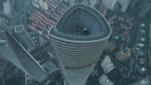 Aerial view of Shanghai Tower, Shanghai, China.