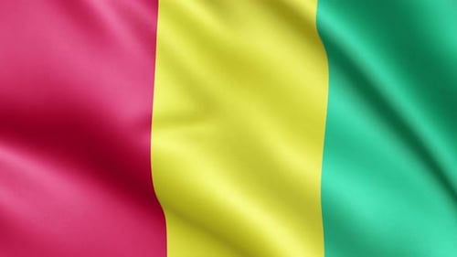 Red Yellow Green Vertical Stripe Flag Waving Seamless Loop