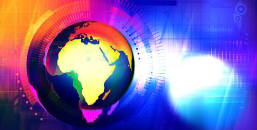 Abstract Digital Earth Globe Global Communication Loop