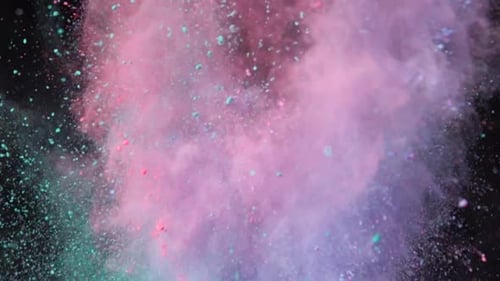Colorful Powder Explosion in Slow Motion