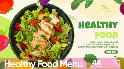 Vibrant Healthy Food Menu Animation