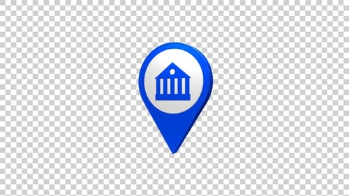 Museum Map Pin Location Icon