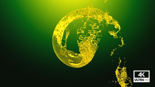 Dynamic Yellow Fluid Splash Reveal Animation