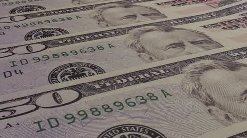 50 dollar bills background.