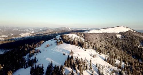 From Great Heigh Fairytale Mountain Landscape Snow Covered Alpine Sharp Peaks