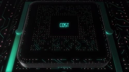 Digital Circuit Board with Animated Technology Sliders