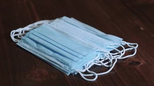 Surgical Masks for Personal Protective Equipment Close Up