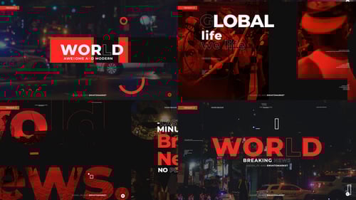 Modern News Intro with Dynamic Geometric Text Reveals