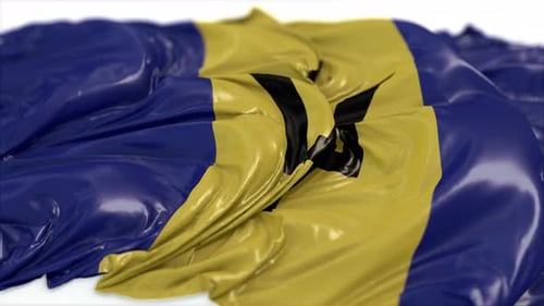 Barbados-Flagge auf einer weißen Tafel