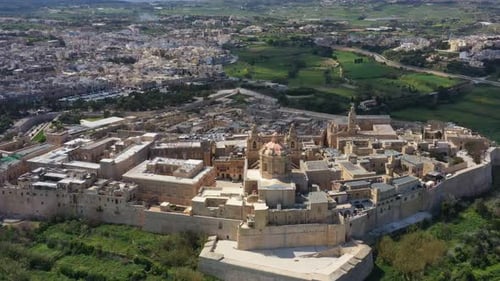 Aerial view of the city Mdina in Malta