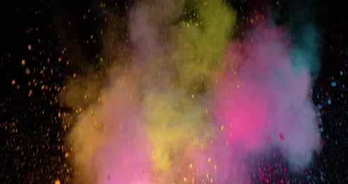 Mehrfarbige Pulverexplosion