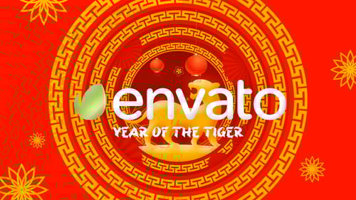 Festive Lunar New Year Opener with Animated Tiger Logo Reveal