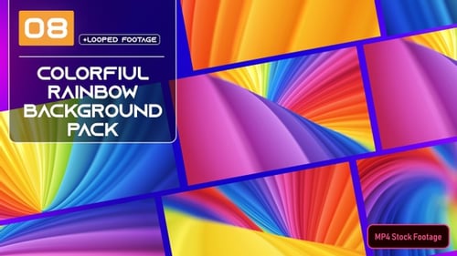 Vibrant Fluid Rainbow Animated Background Loops