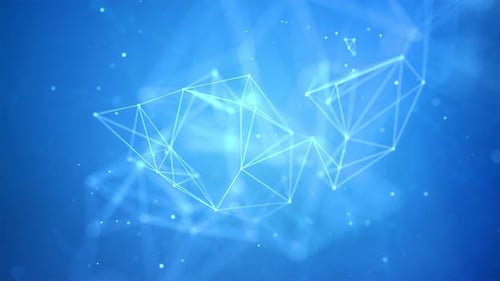 Línea y puntos geométricos conectados. Gráfico de tecnología simple