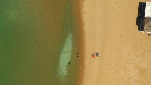 Aerial View Of Beach and Sae, White Sand Beach - Black Sea, Gradina, Bulgaria