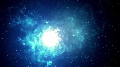 Swirling Blue Nebula Galaxy Core Loop Background