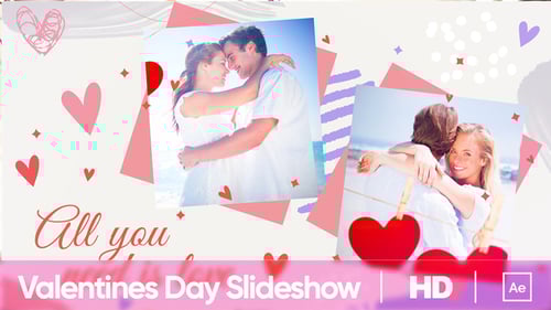 Romantic Photo Slideshow with Animated Hearts for Valentine's Day
