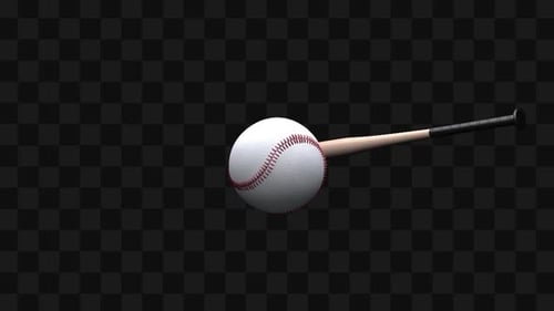 Realistic 3D Baseball Bat Hitting Ball Animation