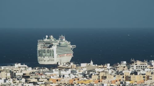 The Cruise Ship Leaves the Port