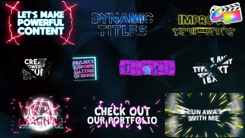 Electric Kinetic Typography Titles Pack with Glitch and Neon Effects